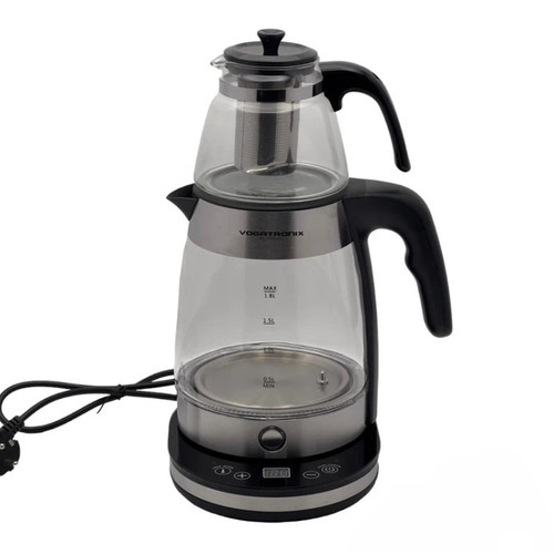 چای ساز وگاترونیکس VE-198 با کتری شیشهای و دکمههای لمسی